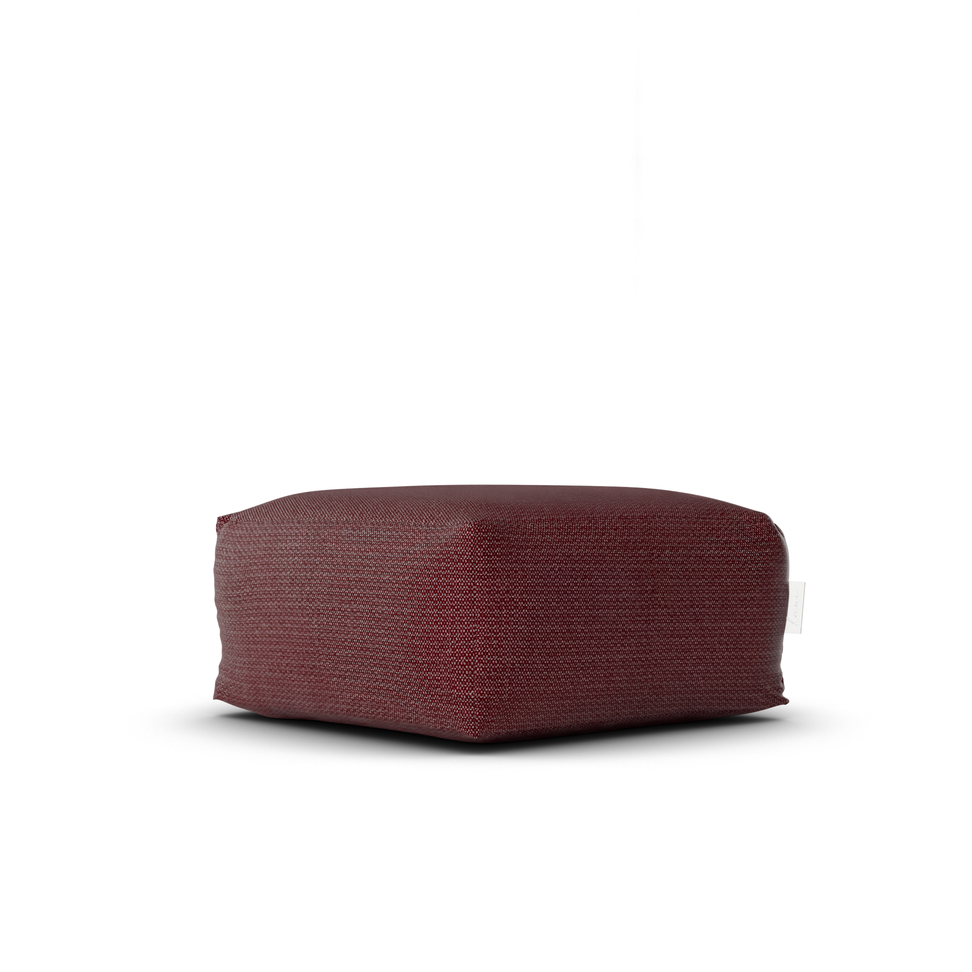 Laui Lounge Original Square Pouf Burgundy, bordeauxrode vierkante poef van 68x68 cm