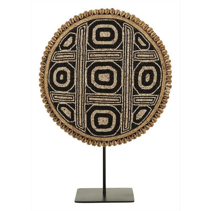 Ornament Becky schelpen en kralen zwart naturel MUST Living