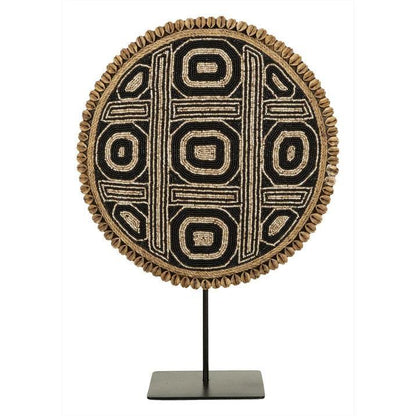 Ornament Becky schelpen en kralen zwart naturel MUST Living