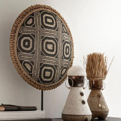 Rond ornament Becky met kokos en kralen vooraanzicht