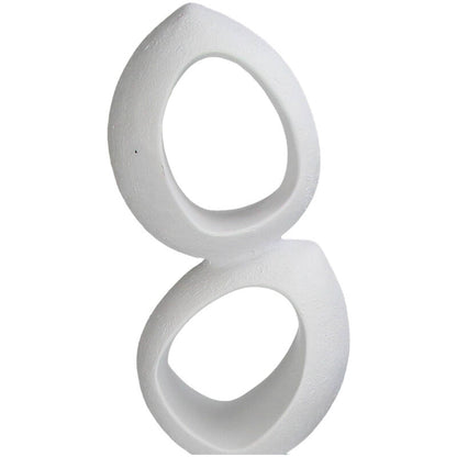 Ornament Ringen Polyresin Wit 11x11x61cm - Beeld - Living Lovely - livinglovely.nl