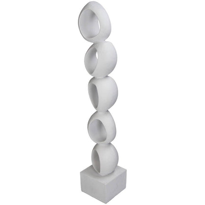 Ornament Ringen Polyresin Wit 11x11x61cm - Beeld - Living Lovely - livinglovely.nl