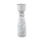 Ornan Grey cement candle holder round detail L PTMD - Kandelaar - PTMD - livinglovely.nl