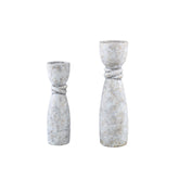Ornan Grey cement candle holder round detail S PTMD - Kandelaar - PTMD - livinglovely.nl