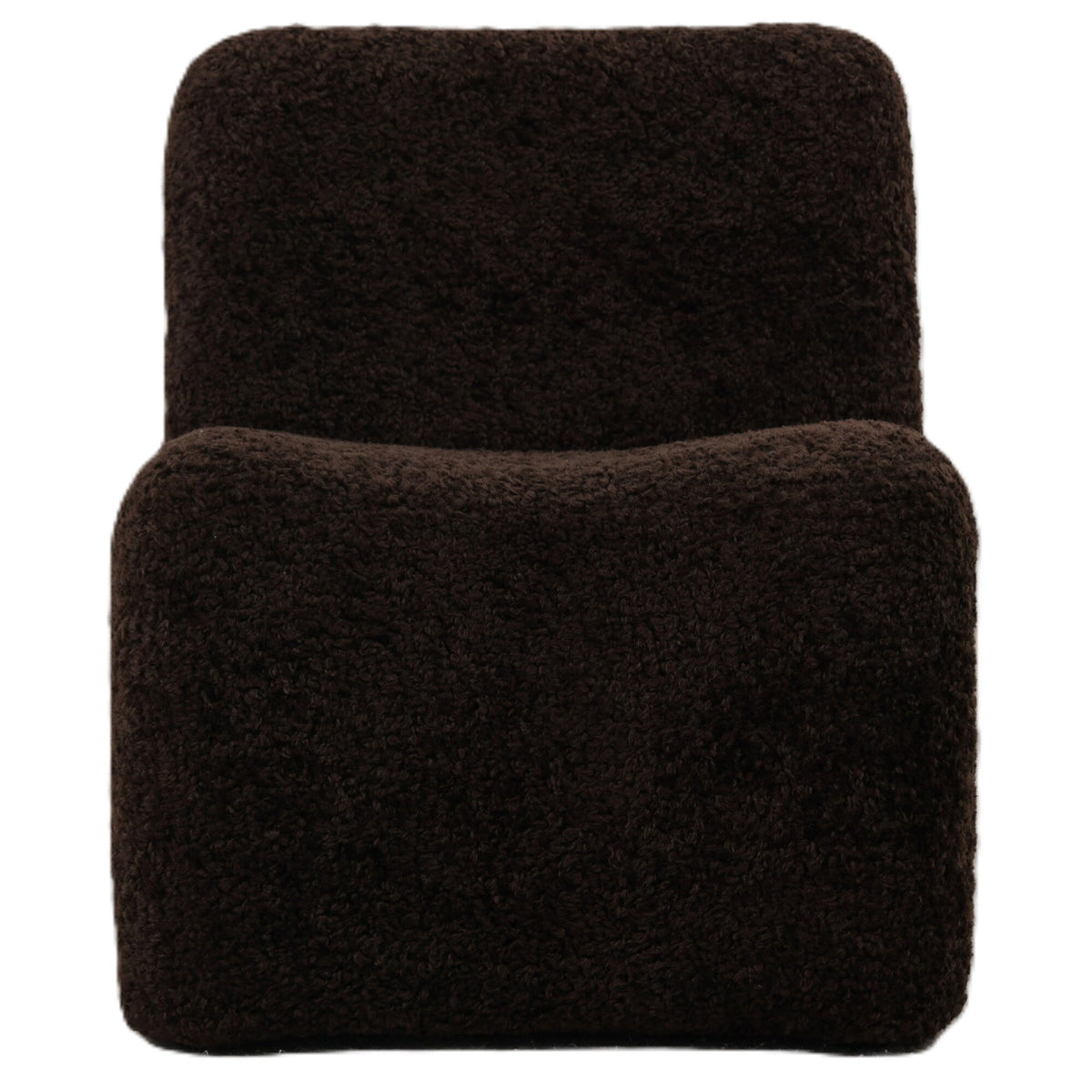 Oslo Luxe Fauteuil Teddy Bruin van PTMD, vooraanzicht van zitting en rugleuning