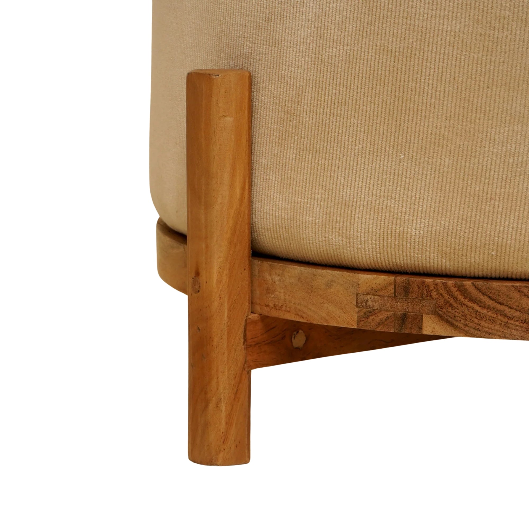 Ottomaanse Kruk Hout Beige Expobazaar - Kruk - ExpoBazaar - livinglovely.nl