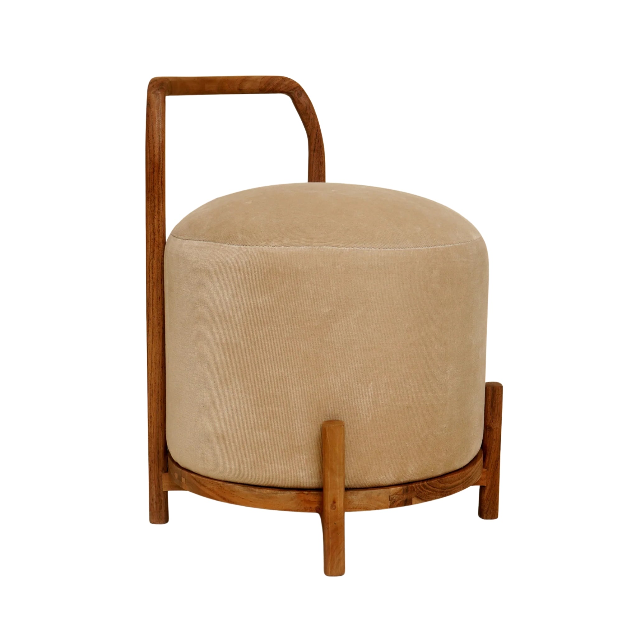 Ottomaanse Kruk Hout Beige Expobazaar - Kruk - ExpoBazaar - livinglovely.nl