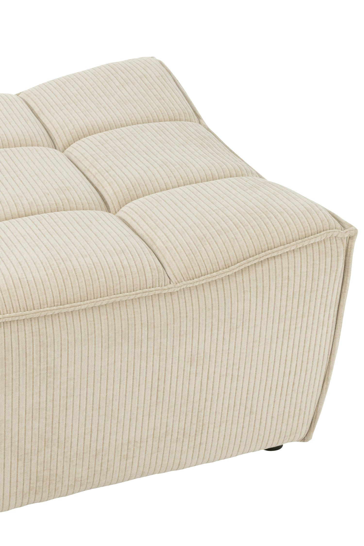 Ottoman Grid Poplar Wood/Foam Beige - - J-Line - livinglovely.nl