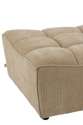Ottoman Grid Poplar Wood/Foam Dark Beige - - J-Line - livinglovely.nl