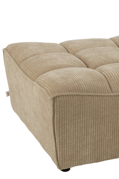 Ottoman Grid Poplar Wood/Foam Dark Beige - - J-Line - livinglovely.nl