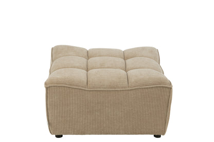 Ottoman Grid Poplar Wood/Foam Dark Beige - - J-Line - livinglovely.nl