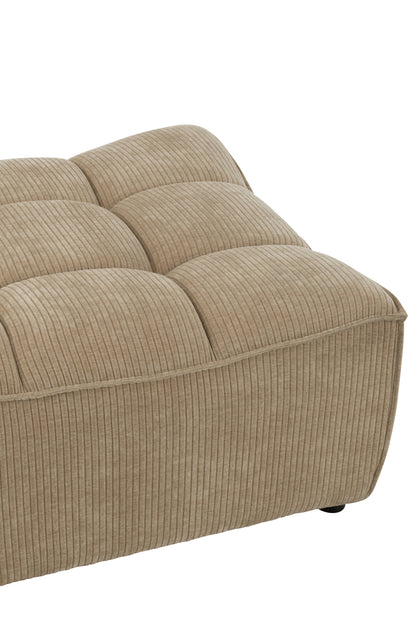 Ottoman Grid Poplar Wood/Foam Dark Beige - - J-Line - livinglovely.nl