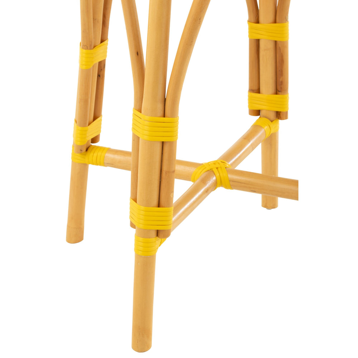 Outdoor Barkruk Live Rond Rotan Geel/Wit J-Line