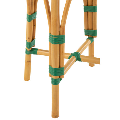 Outdoor Barkruk Live Rond Rotan Groen/Wit J-Line