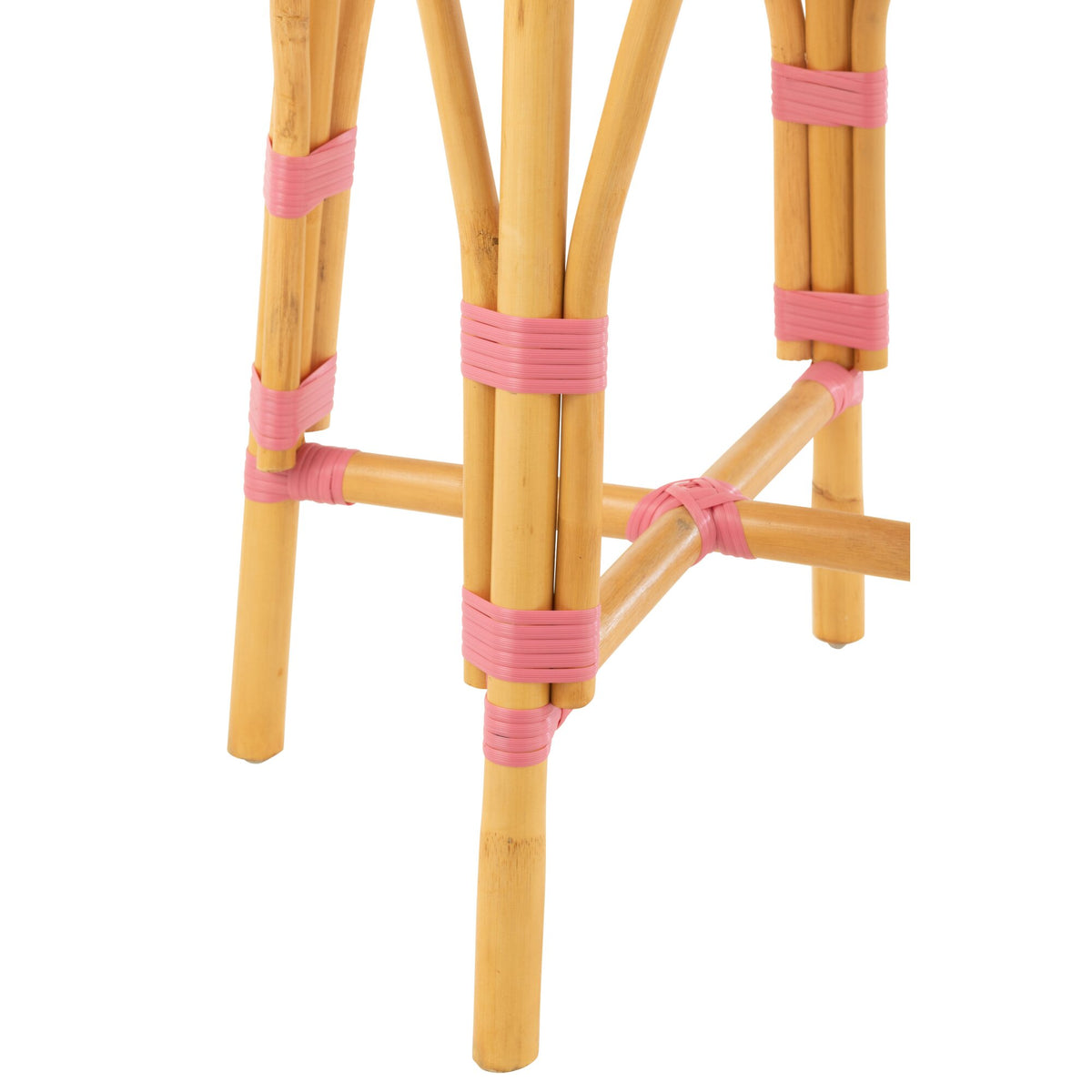 Outdoor Barkruk Live Rond Rotan Roze/Wit J-Line