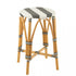 Kruk Rotan Zwart/Wit Large - Barkruk - J-Line - livinglovely.nl