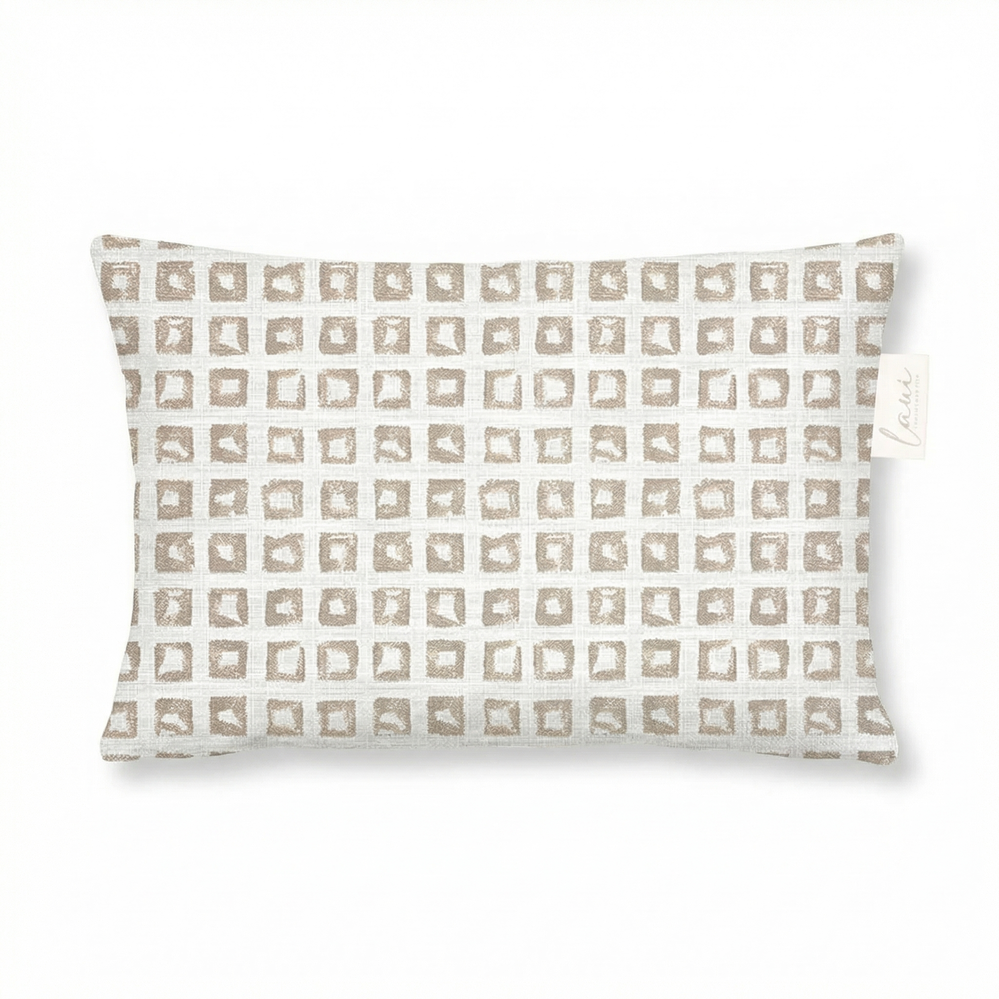 Laui Lounge outdoor kussen Block Stonewash 60x40 cm in Sunbrella stof met blokdessin