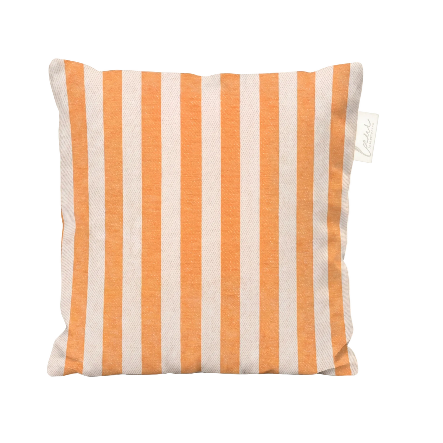 Laui Lounge outdoor kussen The Riviera Papaya 50x50 cm met warm oranje streepdessin