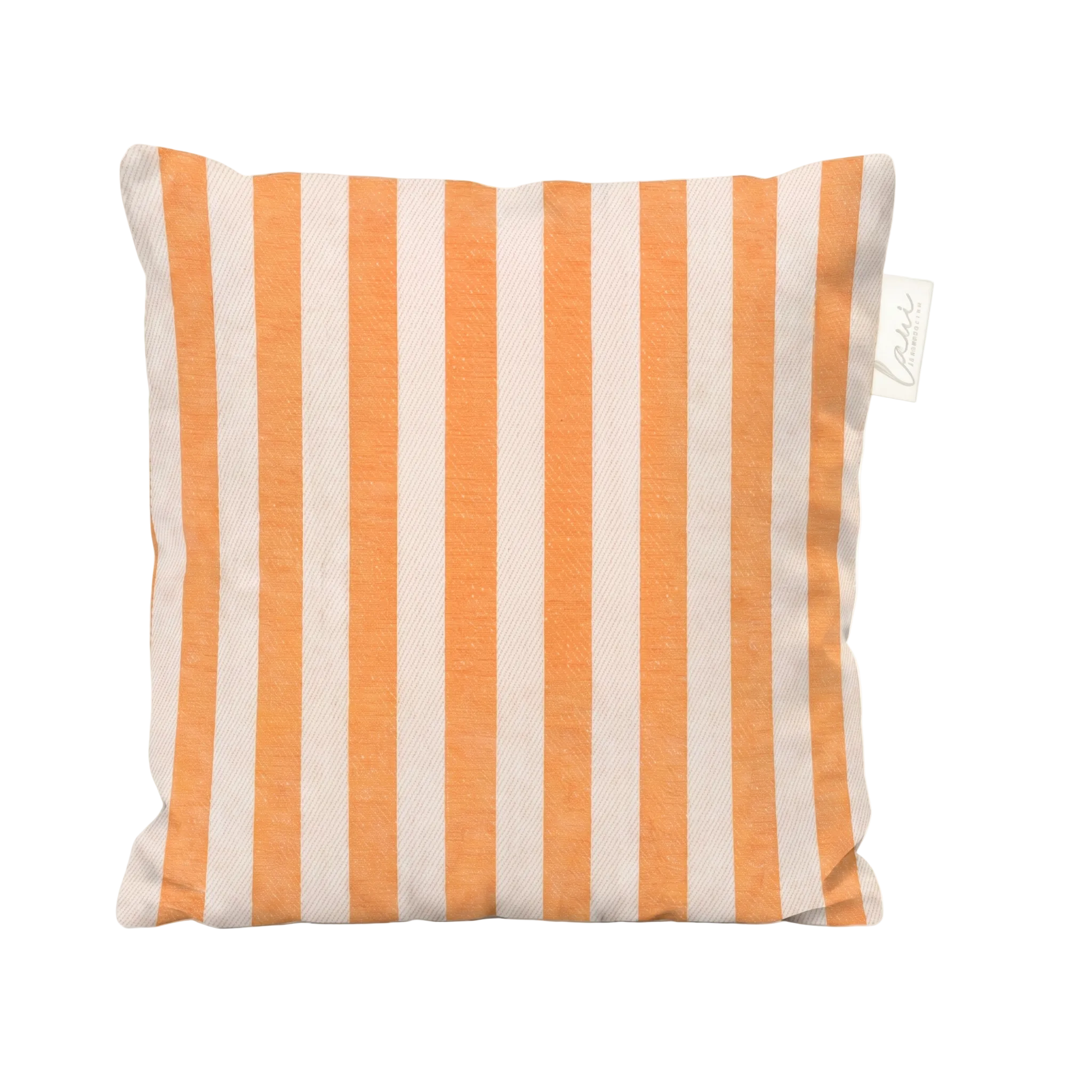 Laui Lounge outdoor kussen The Riviera Papaya 50x50 cm met warm oranje streepdessin