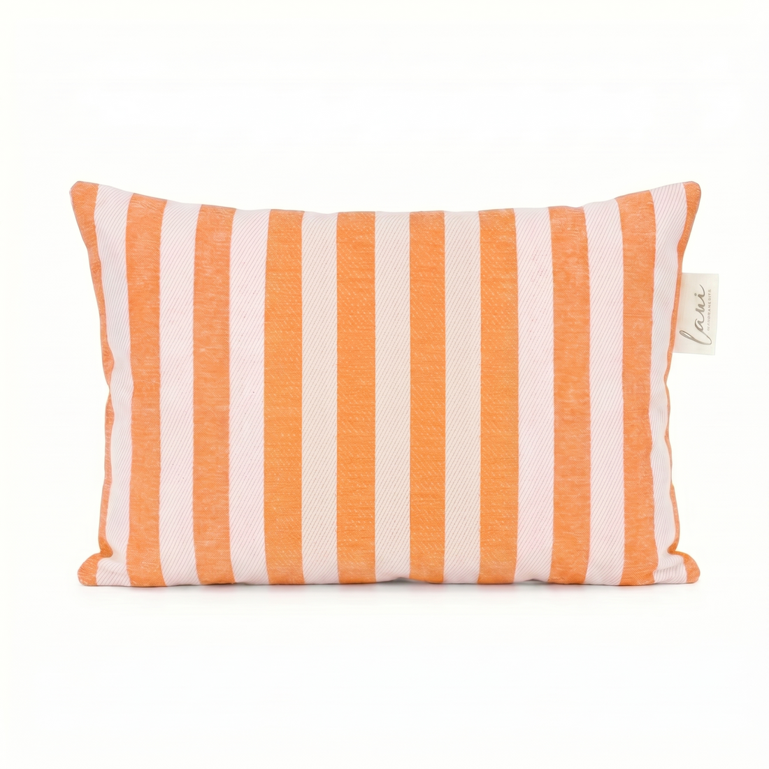 Laui Lounge outdoor kussen The Riviera Papaya 60x40 cm, oranje gestreept lendenkussen