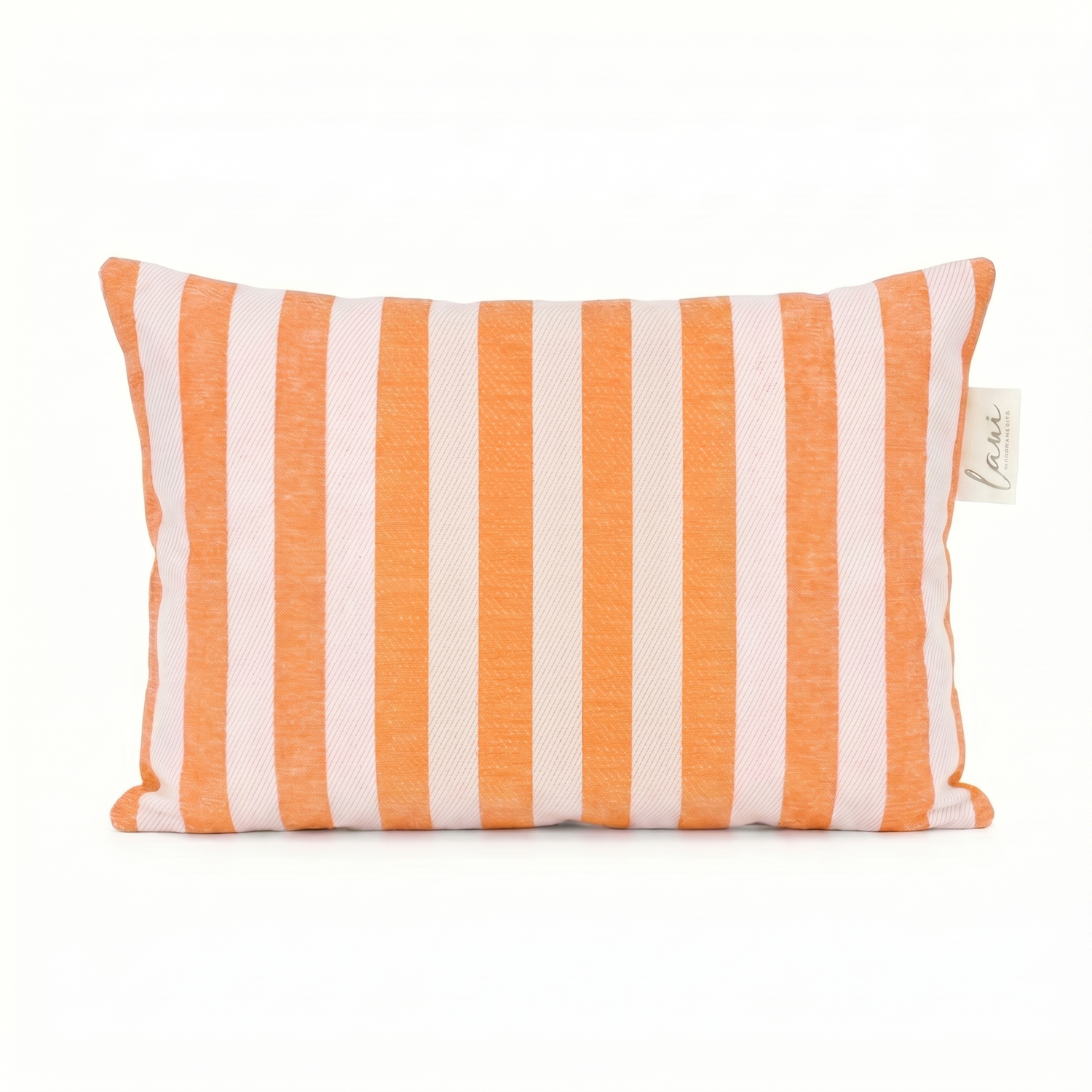 Laui Lounge outdoor kussen The Riviera Papaya 60x40 cm, oranje gestreept lendenkussen