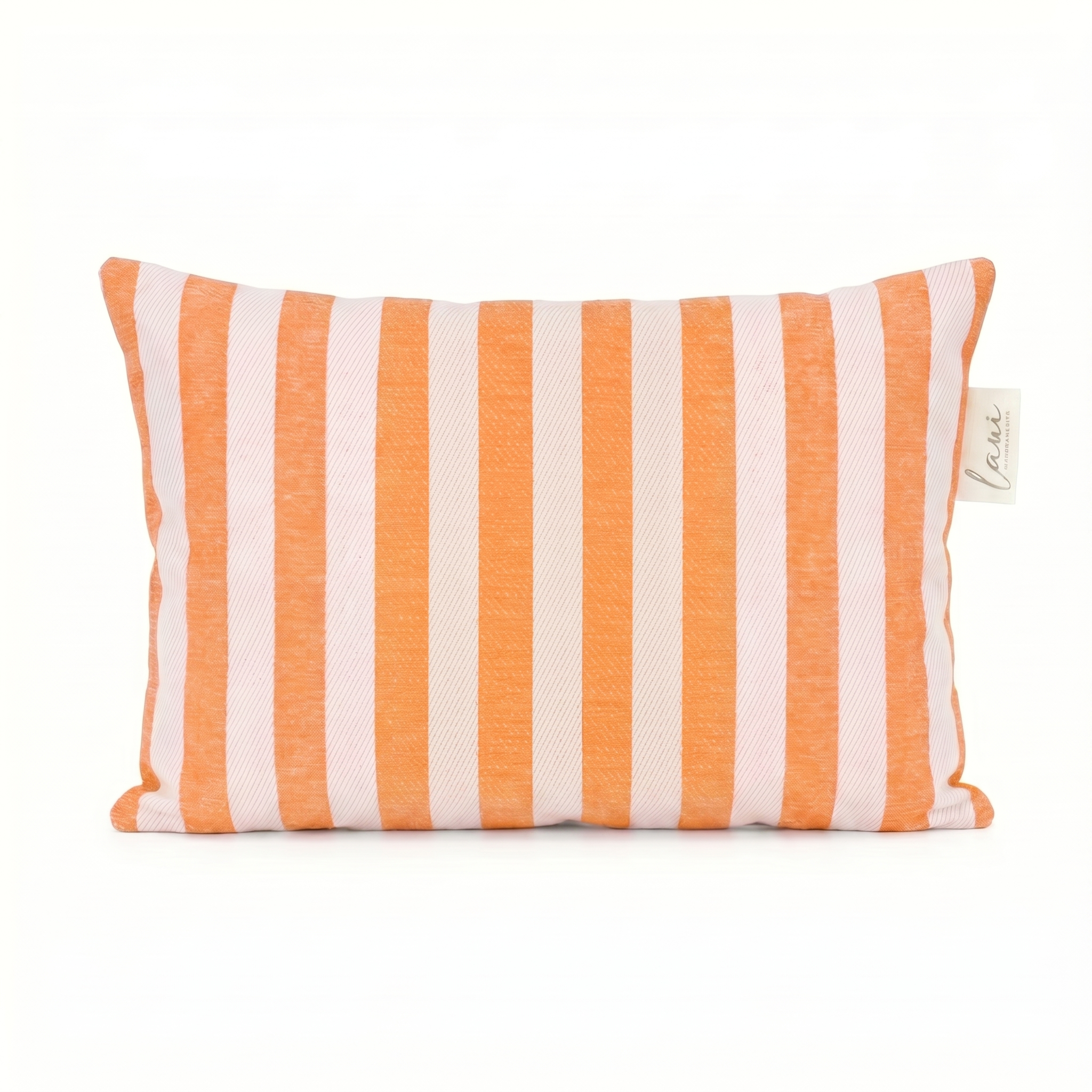 Laui Lounge outdoor kussen The Riviera Papaya 60x40 cm, oranje gestreept lendenkussen