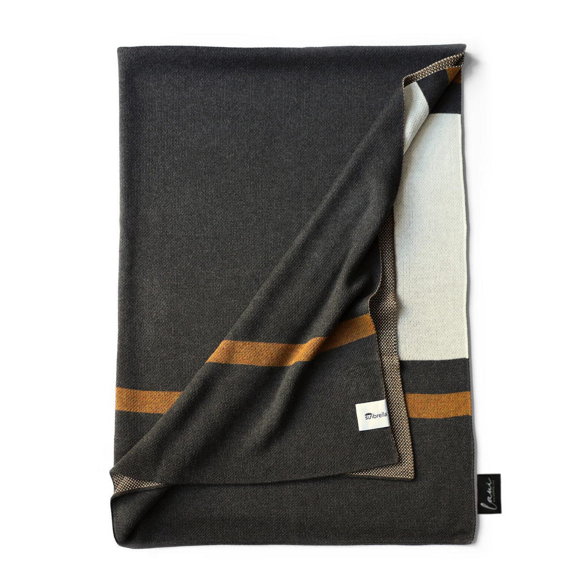 Laui Lounge Outdoor Plaid Grey Stripe 130x180 cm van solution dyed acryl