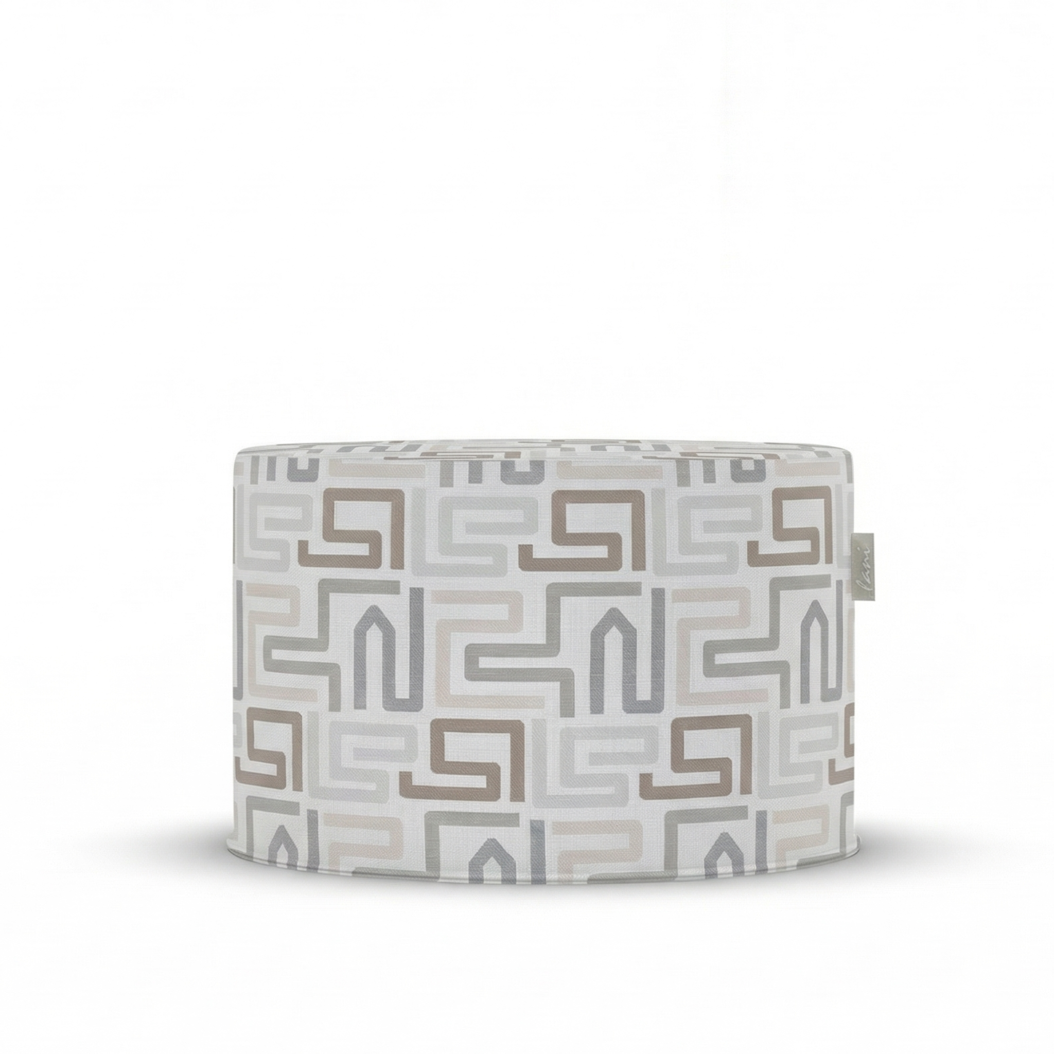Laui Lounge Outdoor Pouf Maze Chiffon Ø68x35 cm, brede ronde poef met doolhofdessin
