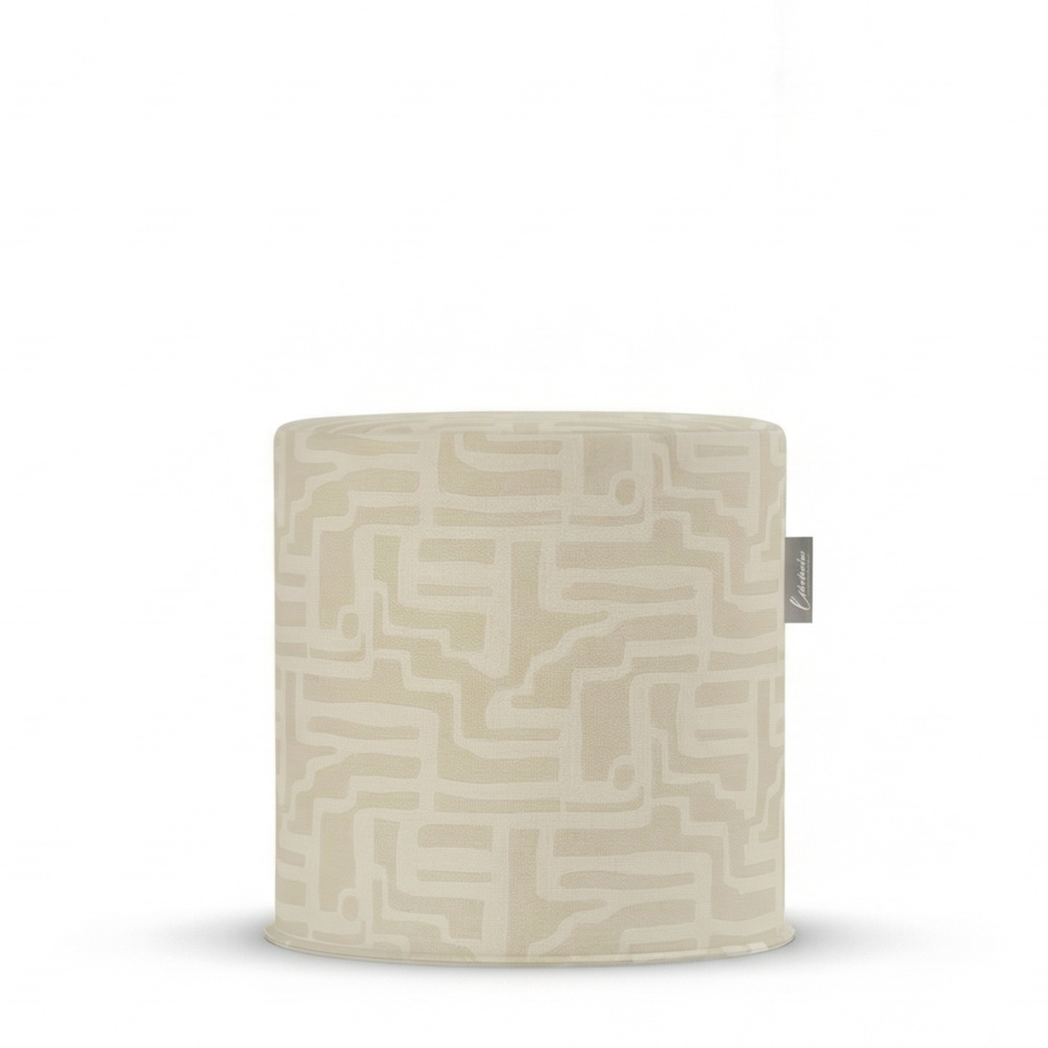 Laui Lounge Outdoor Pouf Riddle Plaster Ø44x46 cm in kalkwit met fijn dessin