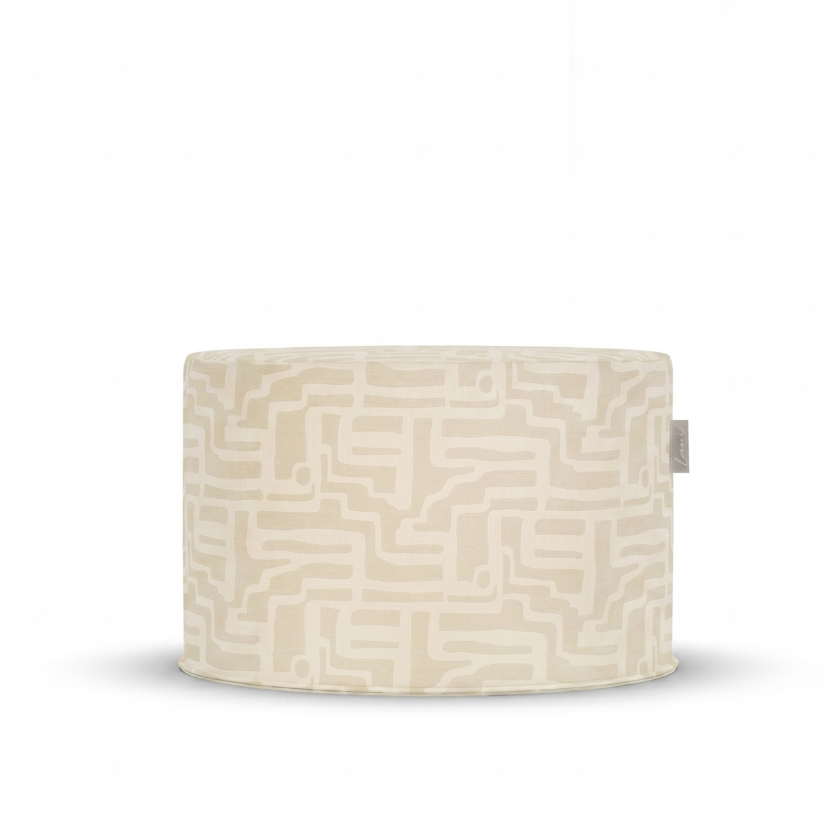 Laui Lounge Outdoor Pouf Riddle Plaster Ø68x35 cm, brede ronde poef in kalkwit