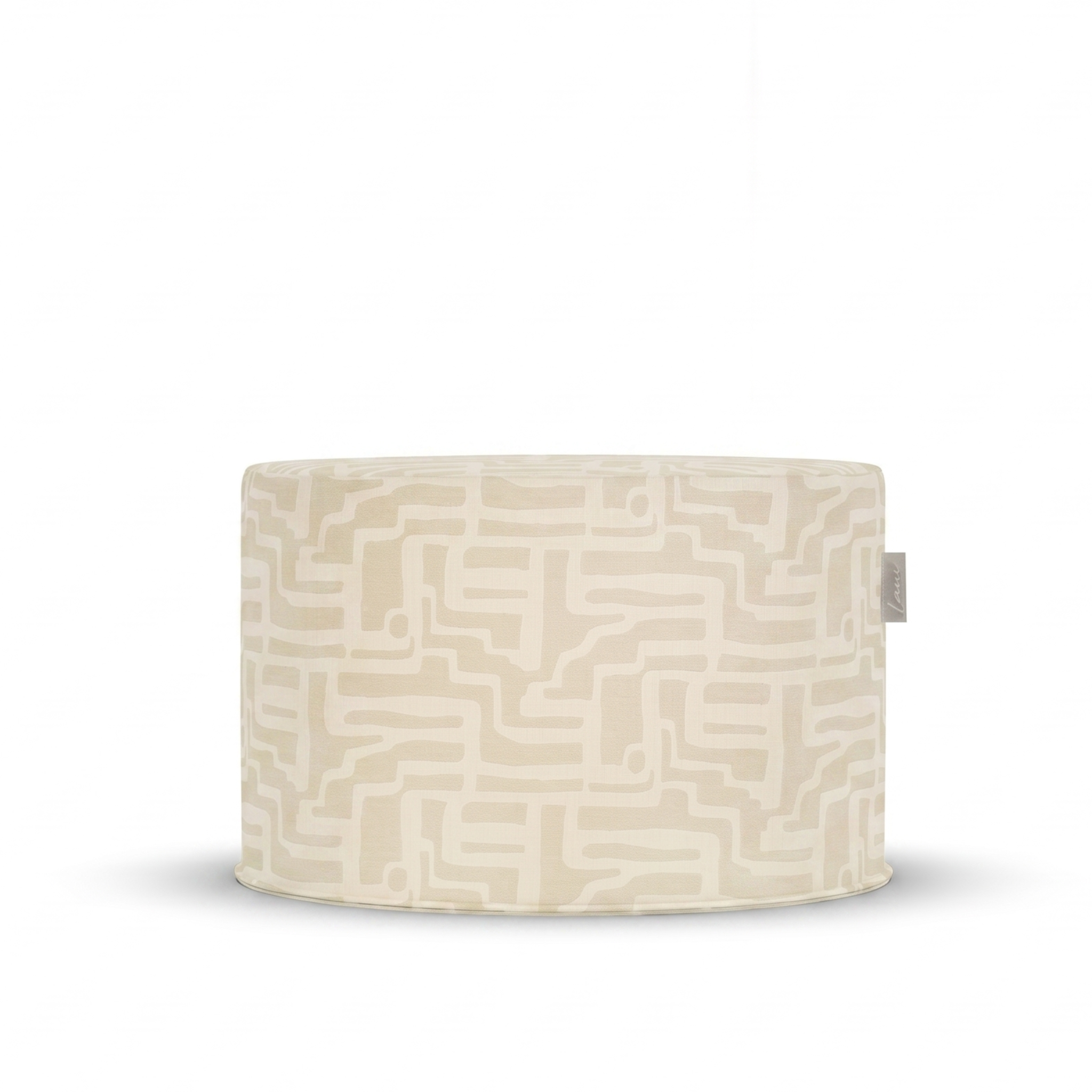 Laui Lounge Outdoor Pouf Riddle Plaster Ø68x35 cm, brede ronde poef in kalkwit