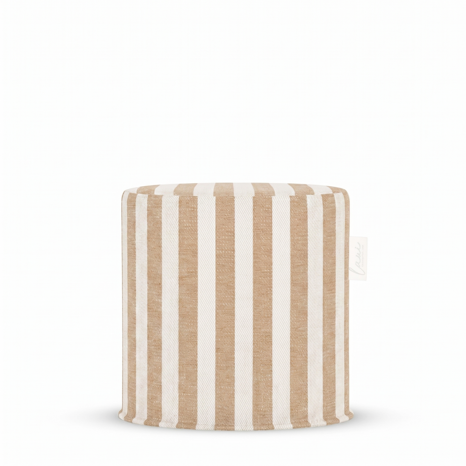 Laui Lounge Outdoor Pouf The Riviera Alderwood Ø44x46 cm met warm bruin streepdessin