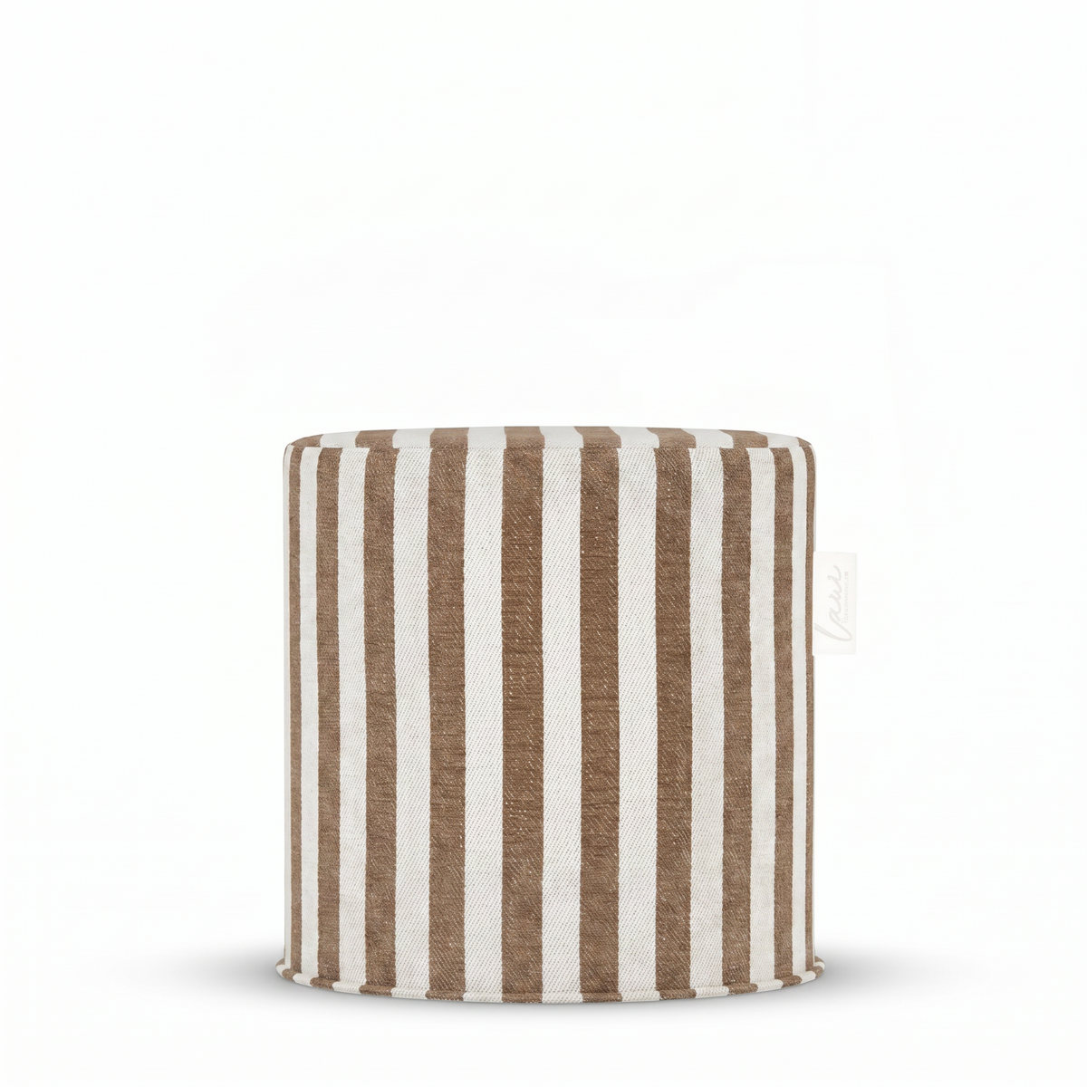Laui Lounge Outdoor Pouf The Riviera Burdock Ø44x46 cm met olijfgroen streepdessin