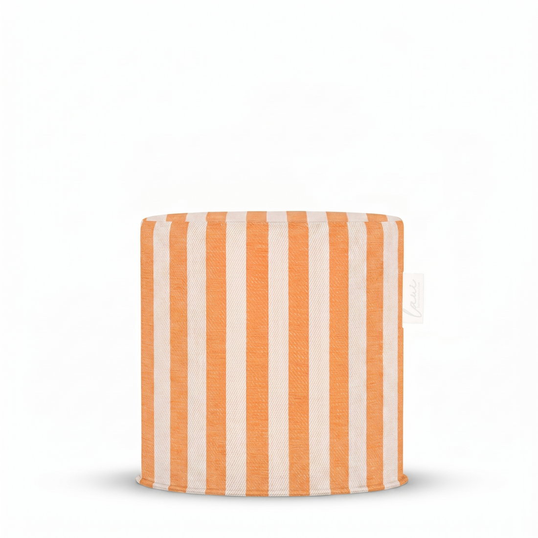 Laui Lounge Outdoor Pouf The Riviera Papaya Ø44x46 cm met warm oranje streepdessin