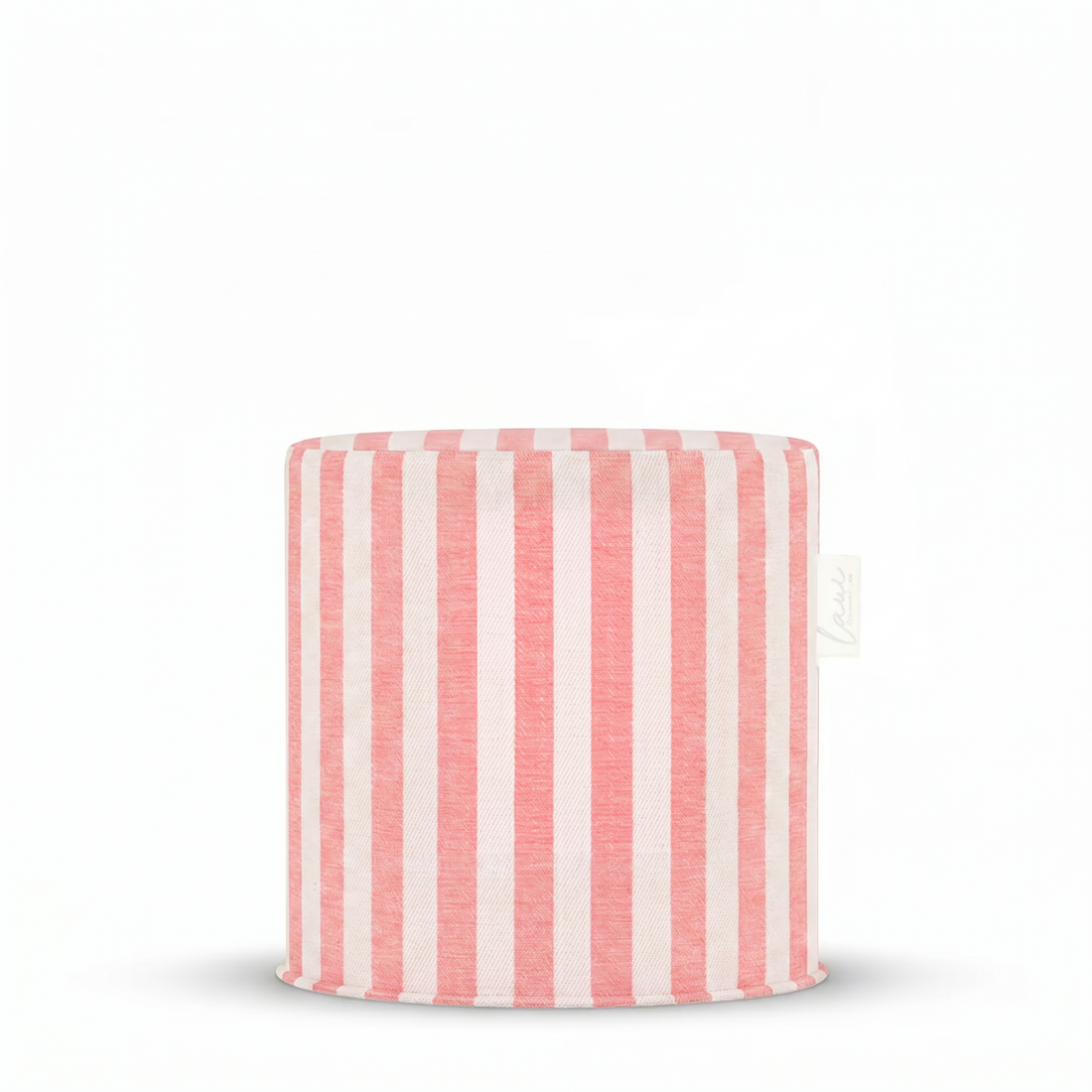 Laui Lounge Outdoor Pouf The Riviera Sorbet Ø44x46 cm met zacht roze streepdessin