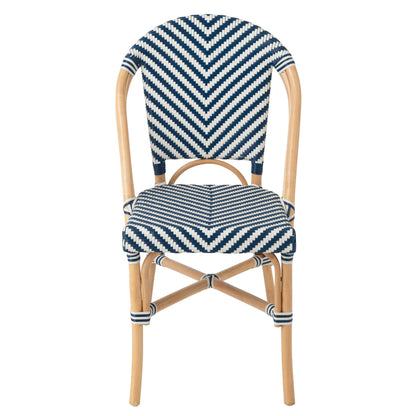 Outdoor Stoel Geo Rond Rotan Blauw/Wit J-Line