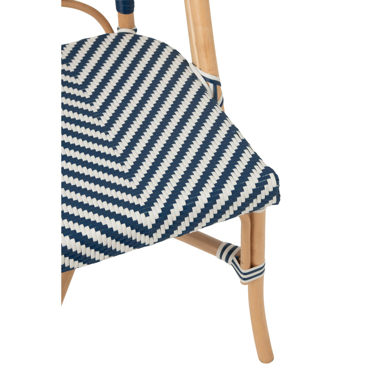 Outdoor Stoel Geo Rond Rotan Blauw/Wit J-Line