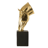 Paard Op Voet Magnesiumoxide Goudkleurig/Zwart Large J-Line - Beeld - J-Line - livinglovely.nl