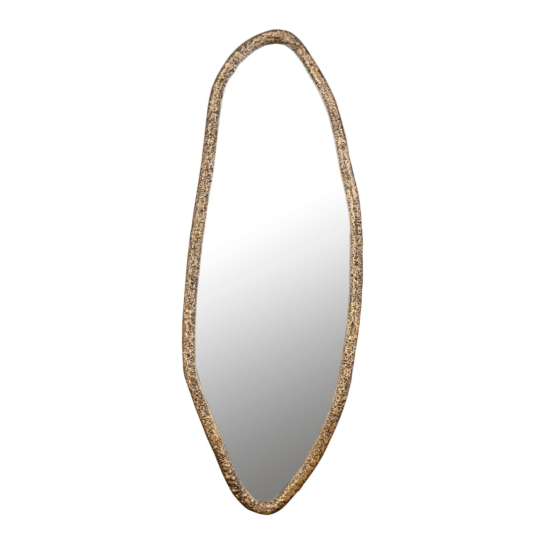 Paislie Brass Organic Shaped Mirror Oval 56x3x150cm PTMD - Spiegel - PTMD - livinglovely.nl