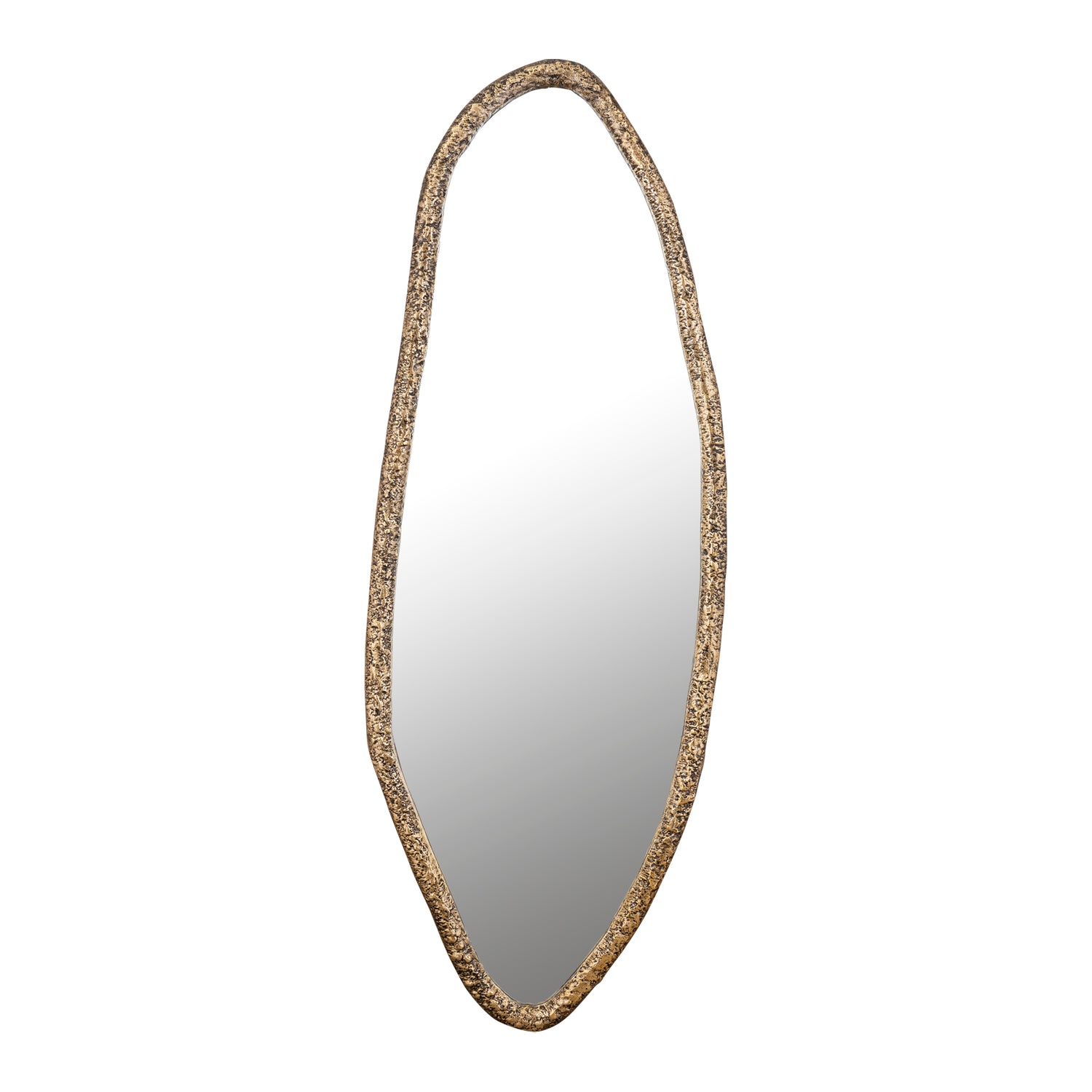 Paislie Brass Organic Shaped Mirror Oval 56x3x150cm PTMD - Spiegel - PTMD - livinglovely.nl