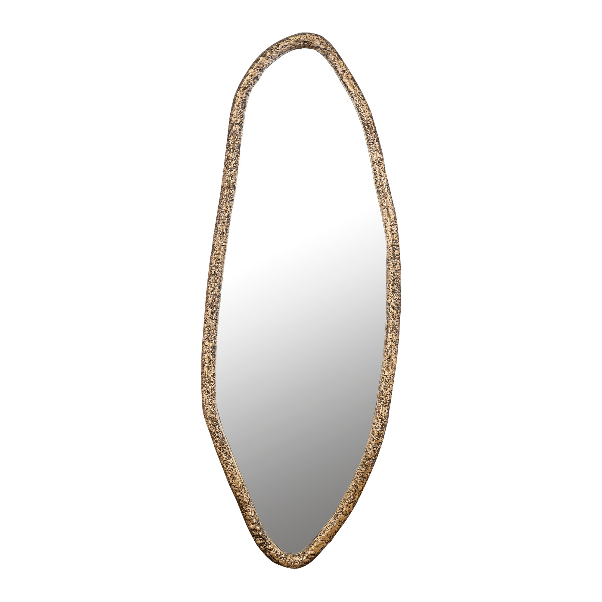Paislie Brass Organic Shaped Mirror Oval 56x3x150cm PTMD - Spiegel - PTMD - livinglovely.nl