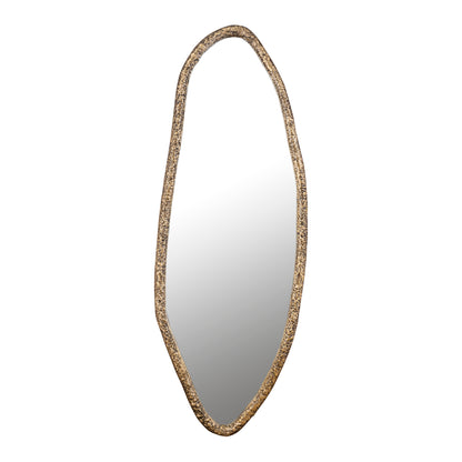 Paislie Brass Organic Shaped Mirror Oval 56x3x150cm PTMD - Spiegel - PTMD - livinglovely.nl