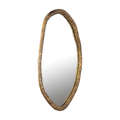 Paislie Brass Organic Shaped Mirror Round 56x3x72cm PTMD - Spiegel - PTMD - livinglovely.nl