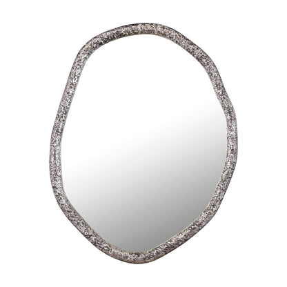 Paislie Nickel Organic Shaped Mirror Round - Spiegel - PTMD - livinglovely.nl