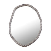 Paislie Nickel Organic Shaped Mirror Round - Spiegel - PTMD - livinglovely.nl
