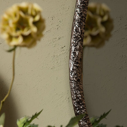 Paislie Nickel Organic Shaped Mirror Round - Spiegel - PTMD - livinglovely.nl
