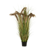 Pampas Gras 13 Koppen In Pot Pvc Groen/Beige Large L60xB60XH180cm - Kunstplant - J-Line - livinglovely.nl