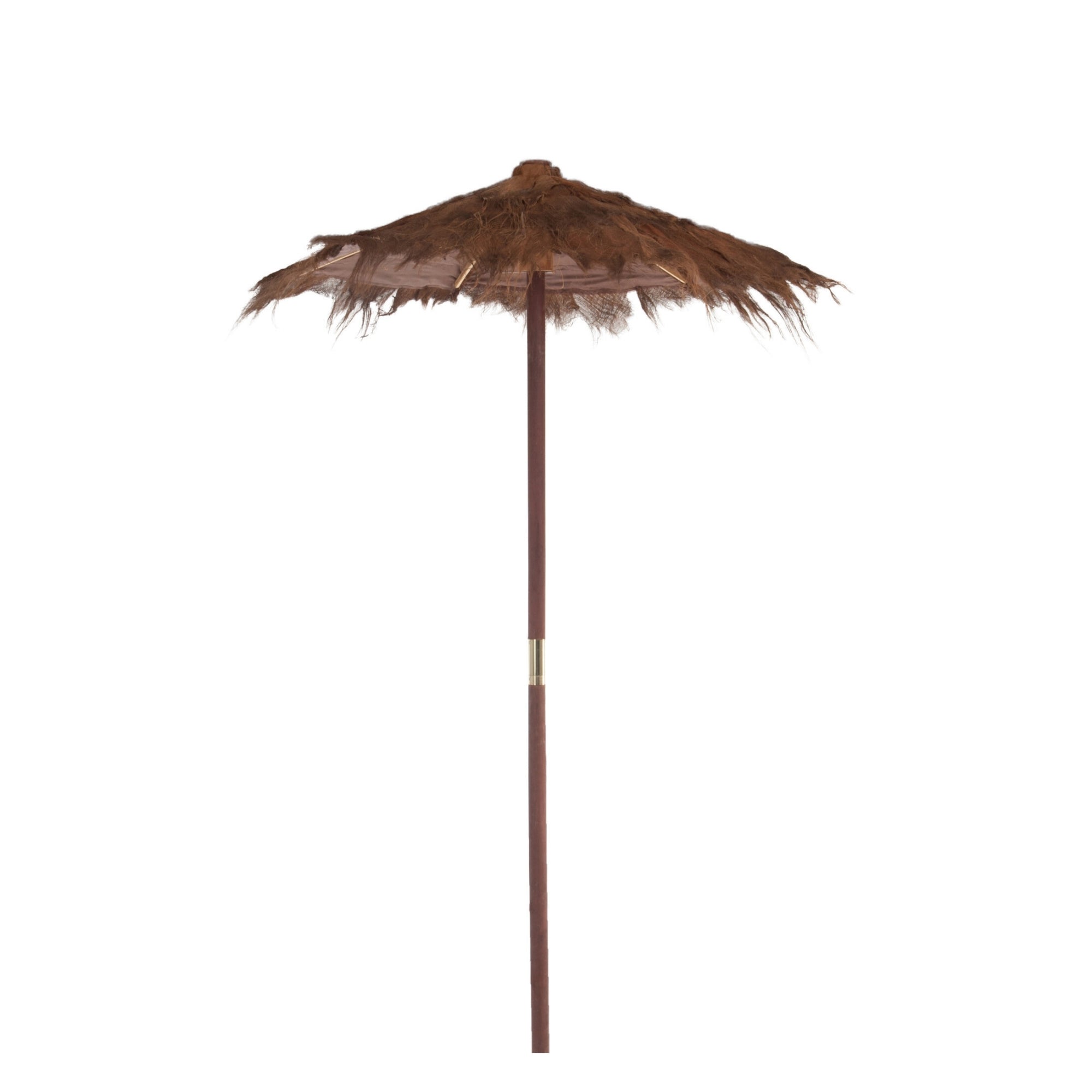 Parasol Cocobladeren Bruin Small Ø150cm J-Line - Parasol - J-Line - livinglovely.nl