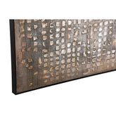 Pathe Brown Canvas Painting Rough Pattern Square van PTMD, detail van het ruwe bruine patroon op canvas