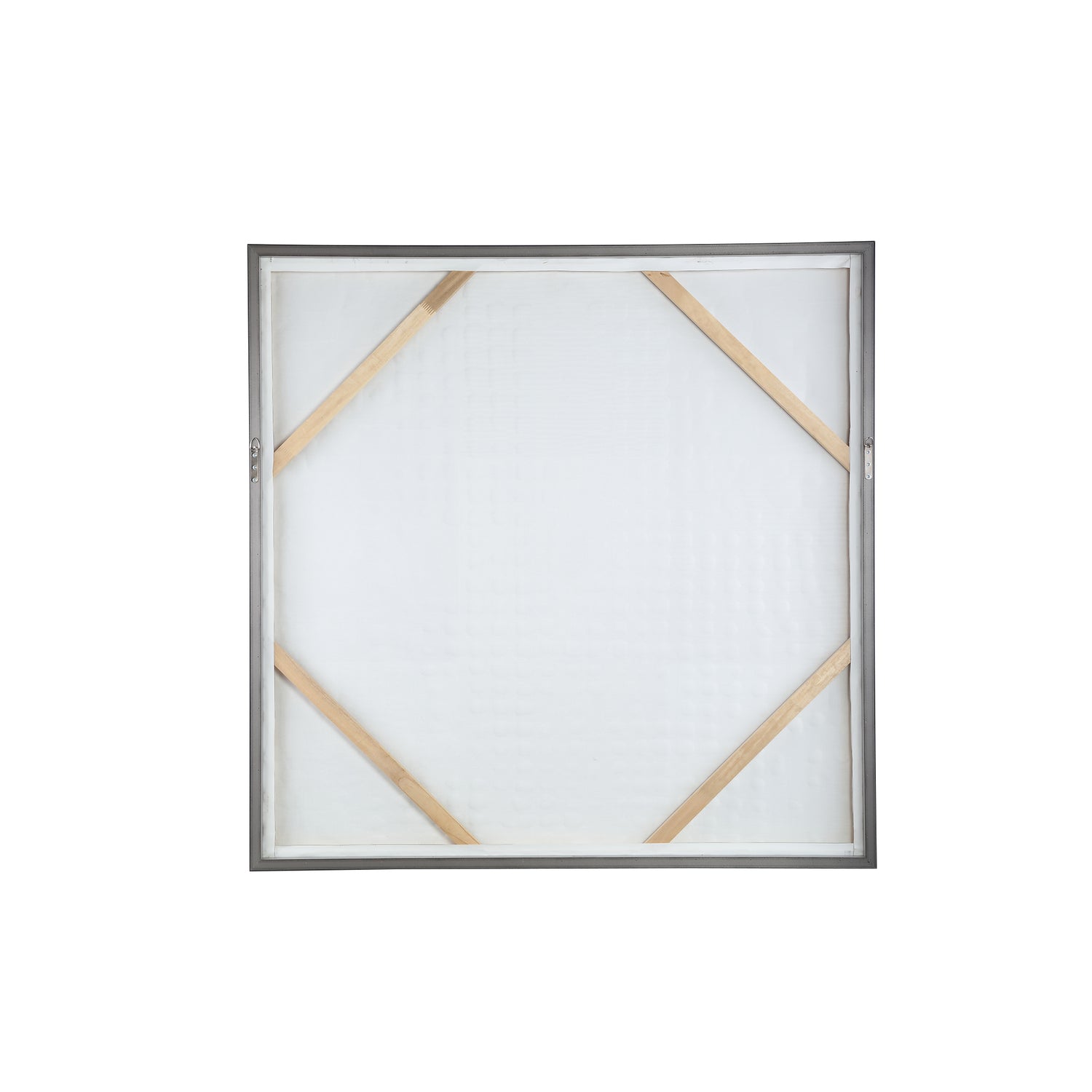 Pathe Brown Canvas Painting Rough Pattern Square van PTMD, zijaanzicht van het canvas op witte achtergrond